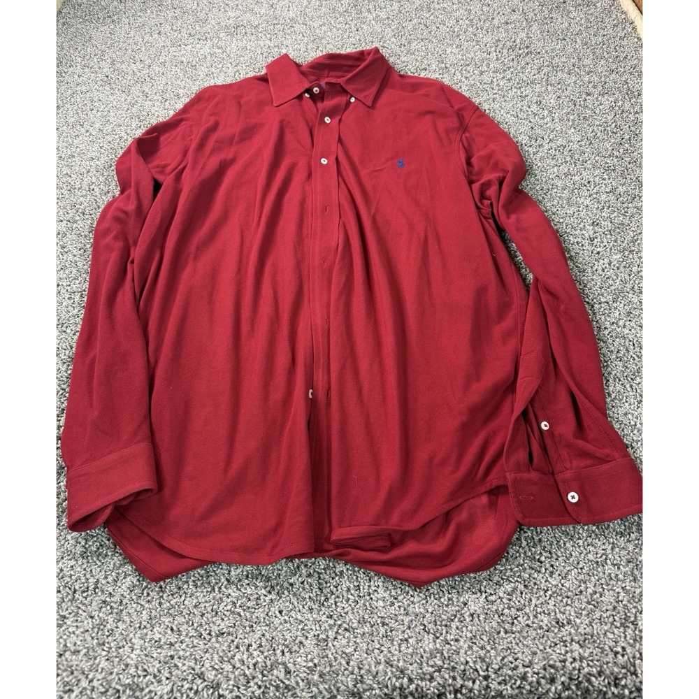 Polo Ralph Lauren Featherweight Mesh Long Sleeve Shirt Men's Size 2XLT Red